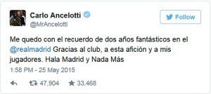 Carlo Ancelotti en Twitter